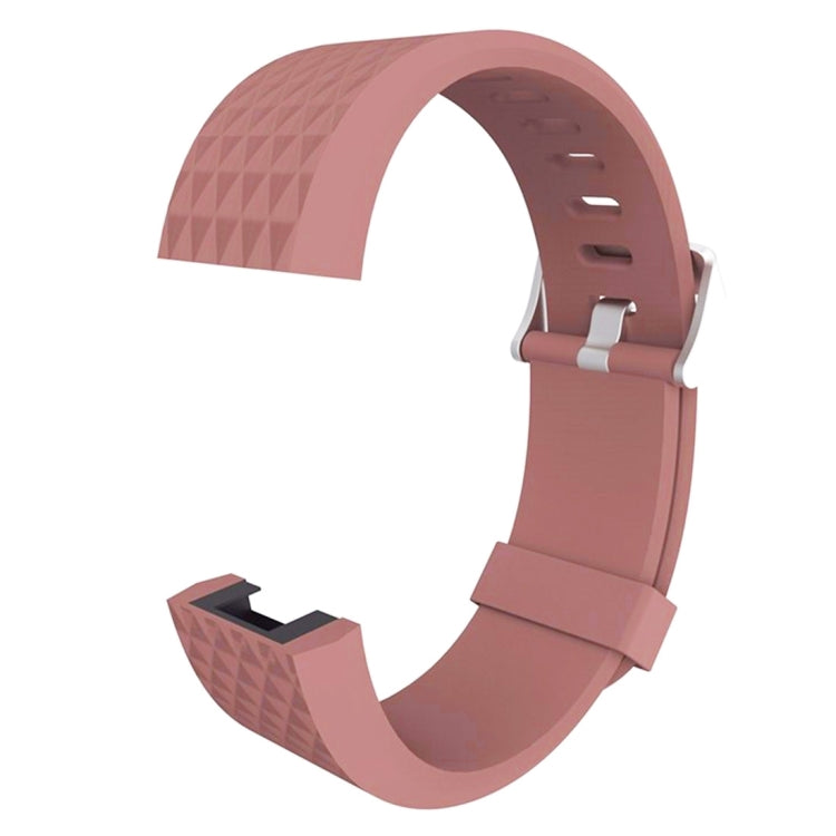 For Fitbit Charger 2 Bracelet Watch Diamond Texture TPU Watch Band, Full Length: 23cm(Coffee) - Watch Bands by buy2fix | Online Shopping UK | buy2fix