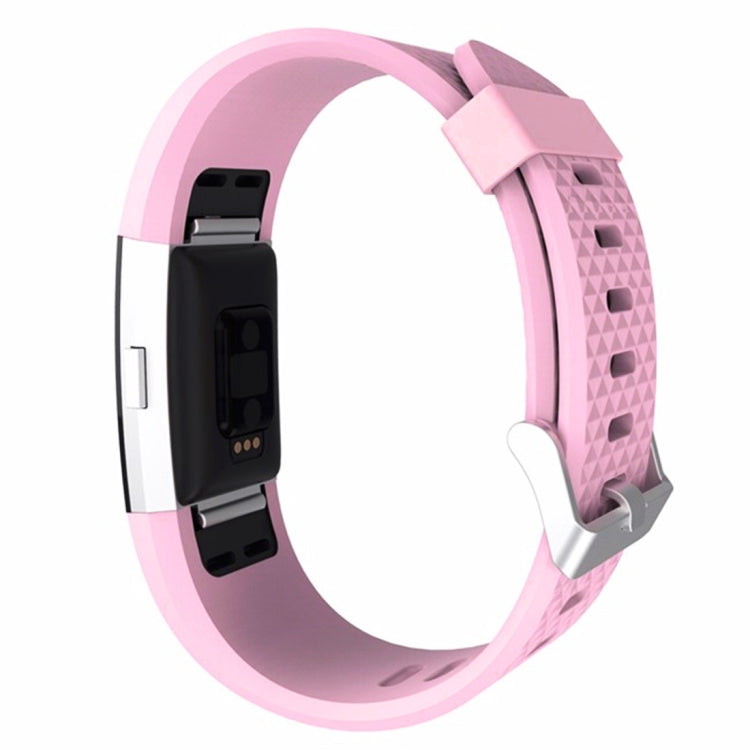 For Fitbit Charger 2 Bracelet Watch Diamond Texture TPU Watch Band, Full Length: 23cm(Pink) - Watch Bands by buy2fix | Online Shopping UK | buy2fix