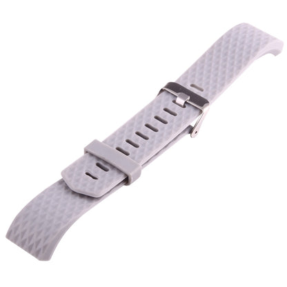 For Fitbit Charger 2 Bracelet Watch Diamond Texture TPU Watch Band, Full Length: 23cm(Grey) - Watch Bands by buy2fix | Online Shopping UK | buy2fix