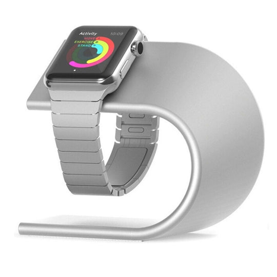 U-förmiger Aluminiumständer-Ladegeräthalter für Apple Watch 38 mm / 42 mm (Silber)