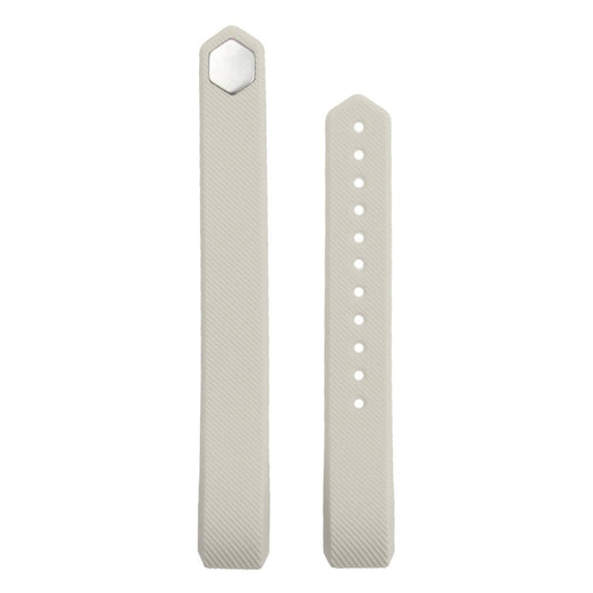 For Fitbit Alta Watch Oblique Texture Silicone Watchband, Large Size, Length: about 22cm(Beige) by buy2fix