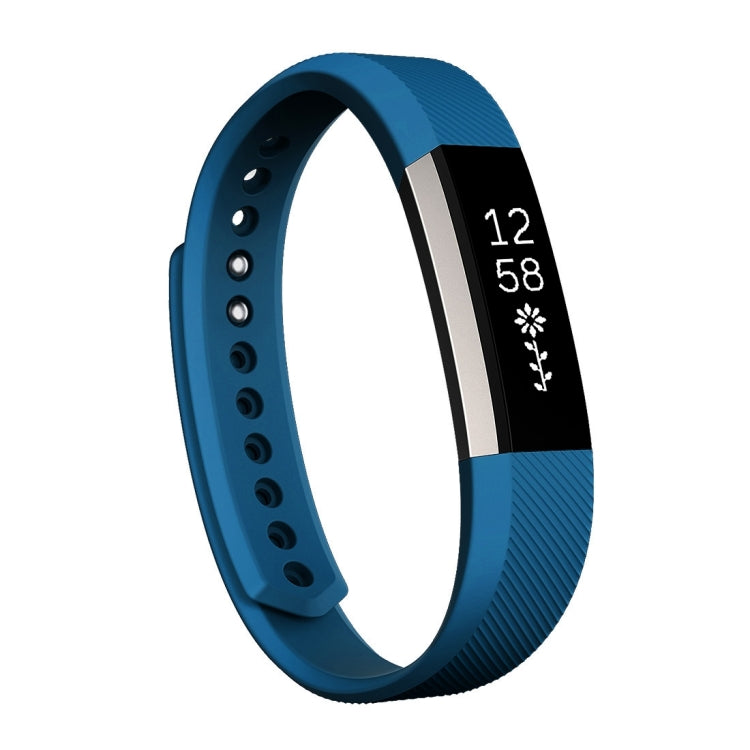 For Fitbit Alta Watch Oblique Texture Silicone Watchband, Large Size, Length: about 22cm(Blue) by buy2fix