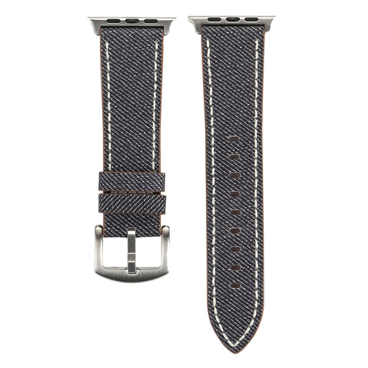 For Apple Watch Series 10 42mm / 9&8&7 41mm / SE 3&SE 2&6&SE&5&4 40mm / 3&2&1 38mm Simple Fashion Genuine Leather Cowboy Pattern Watch Band(Grey) by buy2fix