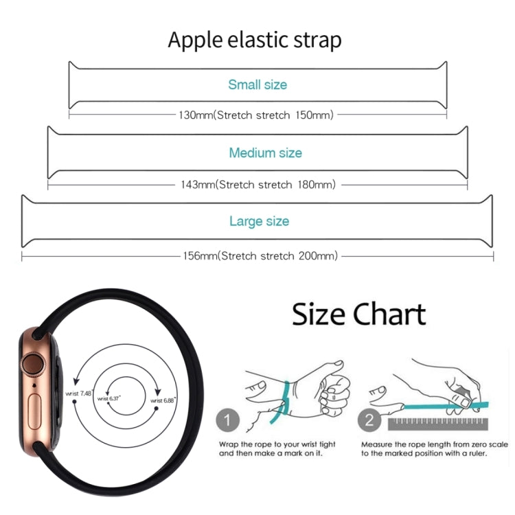 For Apple Watch Series 9&8&7 41mm / SE 3&SE 2&6&SE&5&4 40mm / 3&2&1 38mm Solid Color Elastic Silicone Watch Band, Size:M 143mm (Dark Green) by buy2fix
