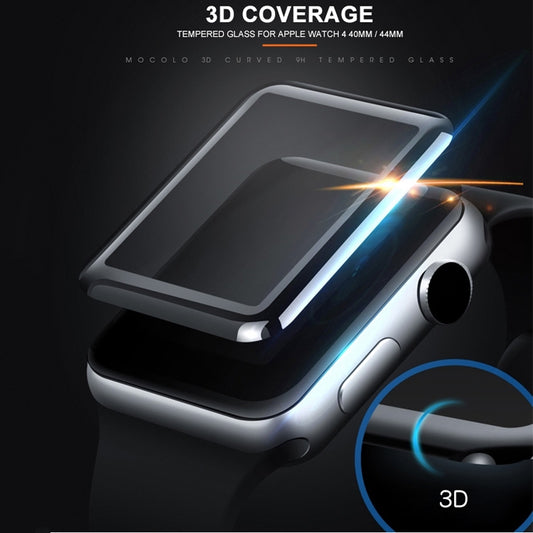 mocolo 0.33mm 9H 3D Round Edge Full Glue Tempered Glass Film For Apple Watch Series 6 / 5 / 4 / Watch SE 44mm (Black) by mocolo
