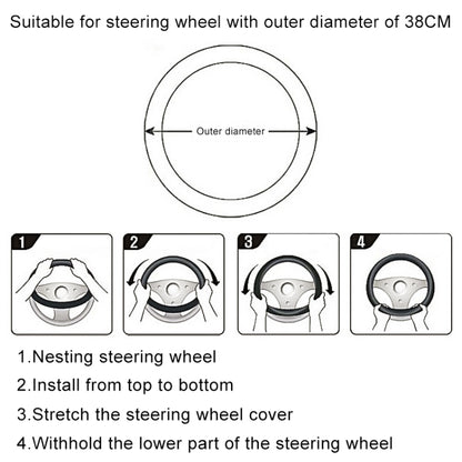 Sandwich Steering Wheel Cover (Colour: Beige and white glue, Adaptation Steering wheel diameter: 38cm) by buy2fix