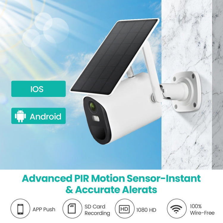 T20 1080P Full HD Solar Powered WiFi Camera, Support Motion Detection, Night Vision, Two Way Audio, TF Card - Security by buy2fix | Online Shopping UK | buy2fix