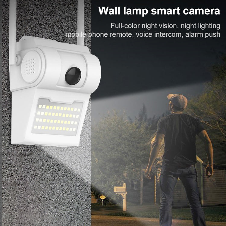 DP14 2.0 Million Pixels 1080P HD Wall Lamp Smart Camera, Support Full-color Night Vision / Motion Detection / Voice Intercom / TF Card, UK Plug - Security by buy2fix | Online Shopping UK | buy2fix