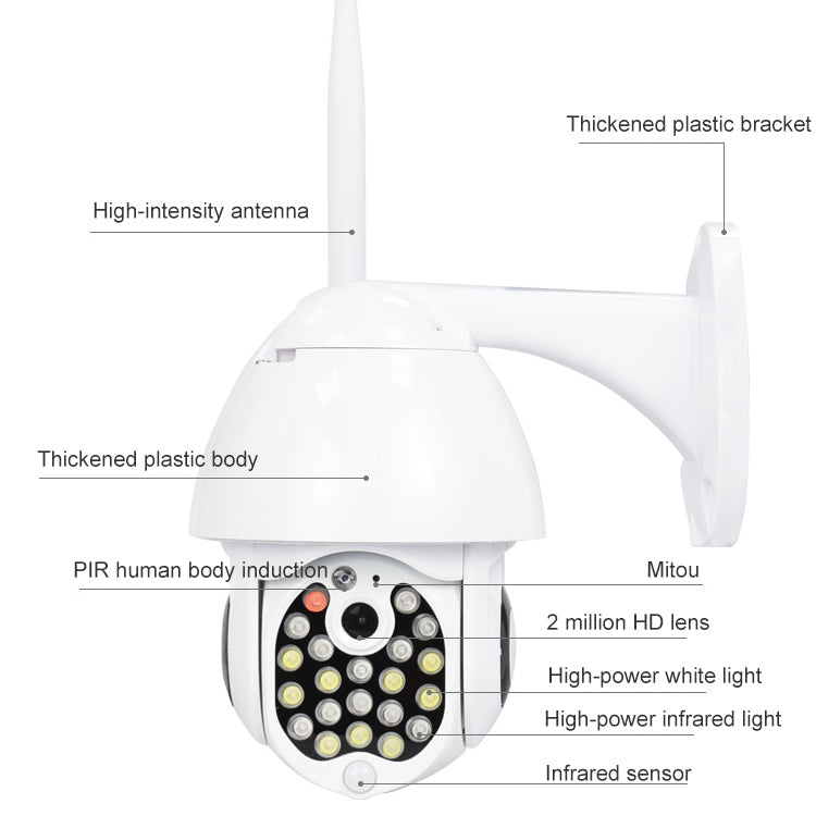 QX17 2 Million Pixels WiFi High-definition Surveillance Camera Outdoor Dome Camera, Support Night Vision & Two-way Voice & Motion Detection(UK Plug) - Security by buy2fix | Online Shopping UK | buy2fix