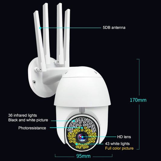 QX38 1080P WiFi High-definition Surveillance Camera Outdoor Dome Camera, Support Night Vision & Two-way Voice & Motion Detection(US Plug) by buy2fix