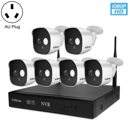 SriHome NVS002 1080P 6-Channel NVR Kit Wireless Security Camera System, Support Humanoid Detection / Motion Detection / Night Vision, AU Plug - Security by SriHome | Online Shopping UK | buy2fix