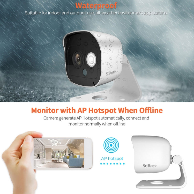 SriHome SH029 3.0 Million Pixels 1296P HD AI Camera, Support Two Way Talk / Motion Detection / Humanoid Detection / Night Vision / TF Card, US Plug - Security by SriHome | Online Shopping UK | buy2fix