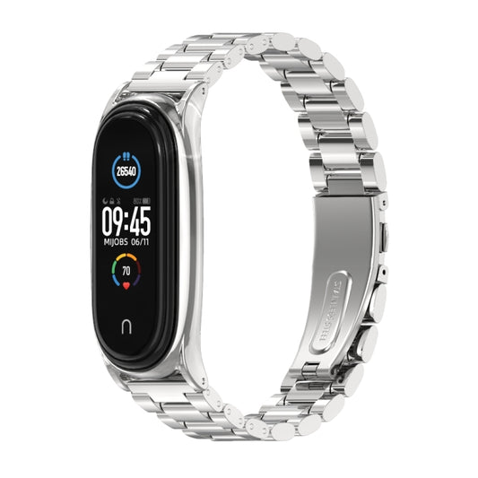 Mijobs Stainless Steel Metal Watch Band for Xiaomi Mi Band 3 & 4 & 5 & 6(Silver) by MIJOBS