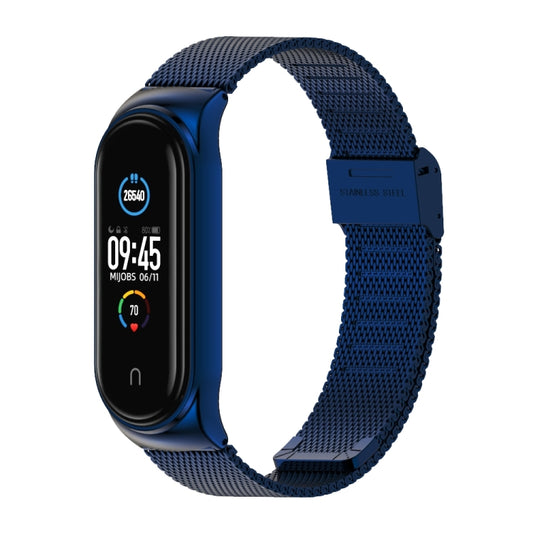 Mijobs Milan CS Screwless Buckle Metal Watch Band Case for Xiaomi Mi Band 3 & 4 & 5 & 6, Host not Included(Blue) by MIJOBS