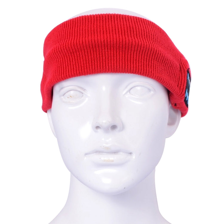 Knitted Bluetooth Headsfree Sport Music Headband with Mic for iPhone / Samsung and Other Bluetooth Devices(Red) - Smart Hats by buy2fix | Online Shopping UK | buy2fix