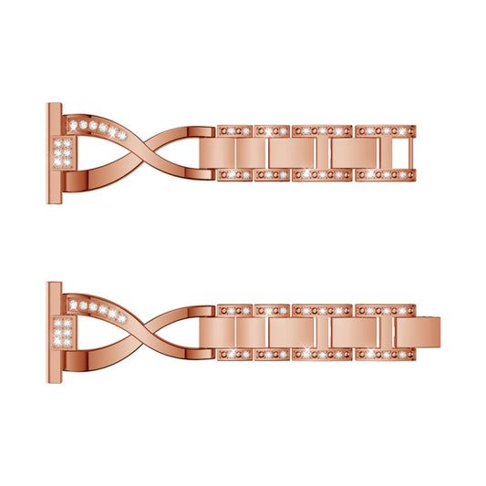 X-shaped Diamond Stainless Steel Wrist Strap WatchBand for Galaxy Watch Active 20mm(Rose Gold) by buy2fix