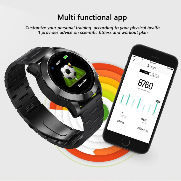 DTNO.1 S10 1.3 inches TFT Color Screen Smart Bracelet IP68 Waterproof, Steel Watchband, Support Call Reminder /Heart Rate Monitoring /Sleep Monitoring /Multi-sport Mode (Black) - Smart Wear by DTNO.1 | Online Shopping UK | buy2fix