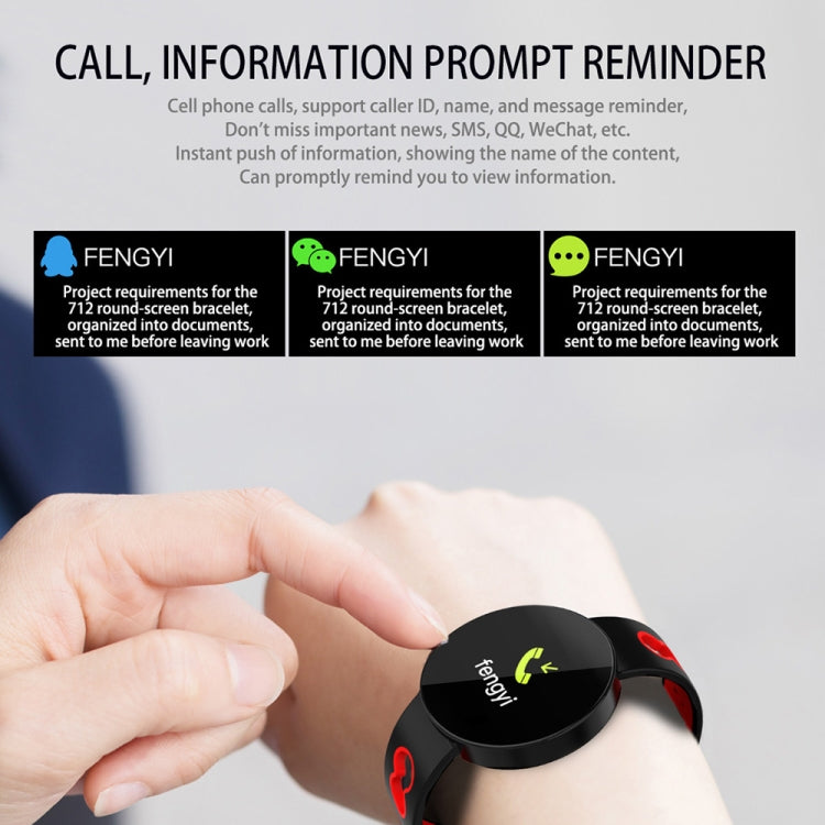 Z8 0.96 inches TFT Color Screen Smart Bracelet IP67 Waterproof, Silicone Watchband, Support Call Reminder /Heart Rate Monitoring /Sleep Monitoring /Sedentary Reminder /Blood Pressure Monitoring(Black Red) - Smart Wear by buy2fix | Online Shopping UK | buy2fix