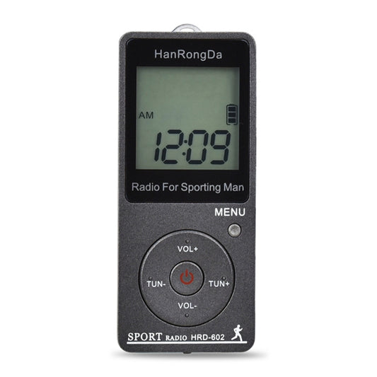 HRD-602 Digital Display FM AM Mini Sports Radio with Step Counting Function (Black) by buy2fix