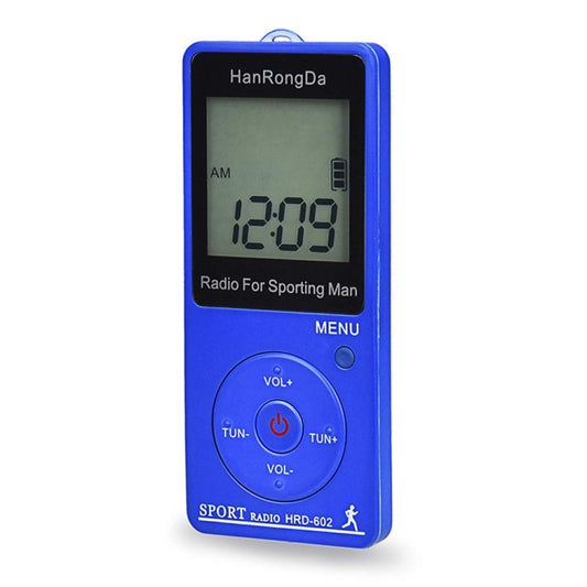 HRD-602 Digital Display FM AM Mini Sports Radio with Step Counting Function (Blue) by buy2fix