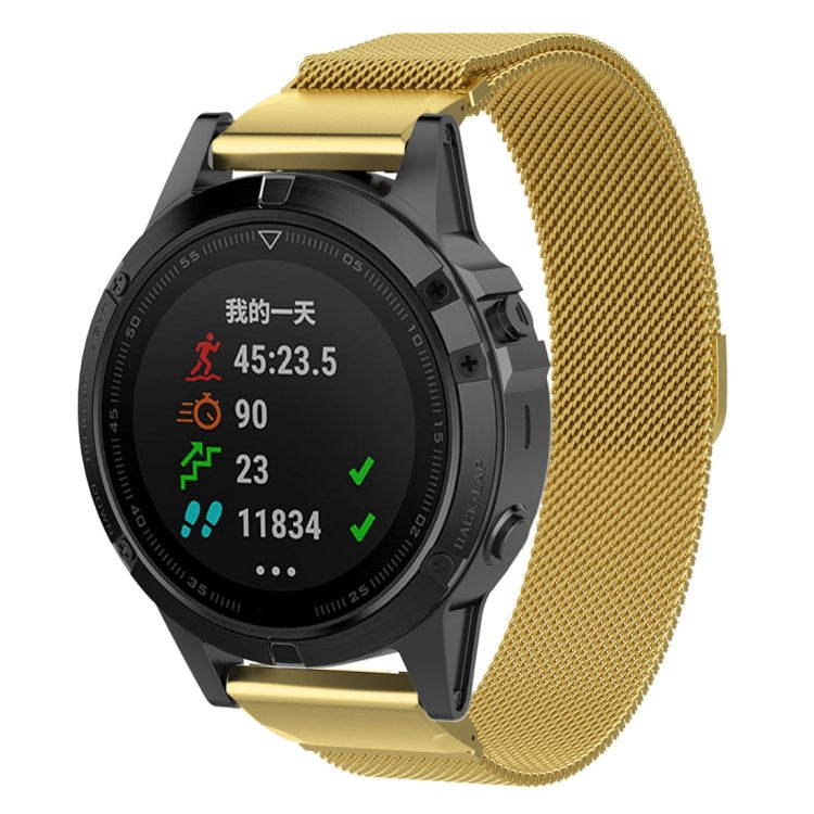 For Garmin Fenix 6S Milanese Watch Band(Gold) by buy2fix