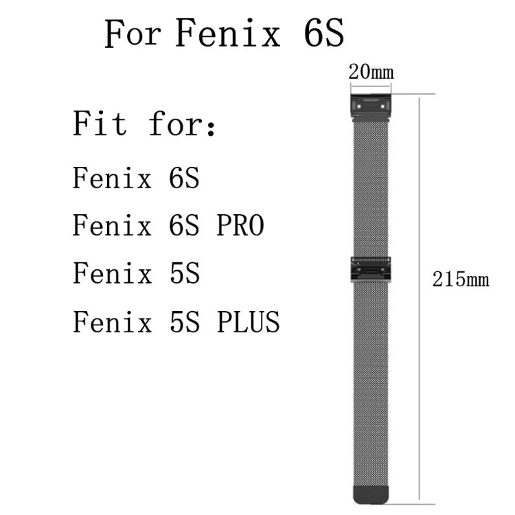 For Garmin Fenix 6S Milanese Watch Band(Gold) by buy2fix