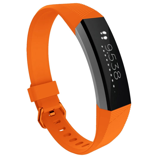 Solid Color Silicone Watch Band for FITBIT Alta / HR, Size: L(Carrot Orange) by buy2fix