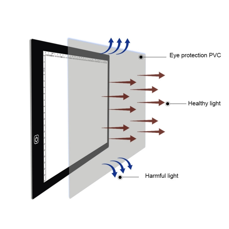 A4 Size 5W 5V LED LED Stepless Dimmable Acrylic Copy Boards for Anime Sketch Drawing Sketchpad, with USB Cable & Plug, Size：220x330x5mm - Consumer Electronics by buy2fix | Online Shopping UK | buy2fix