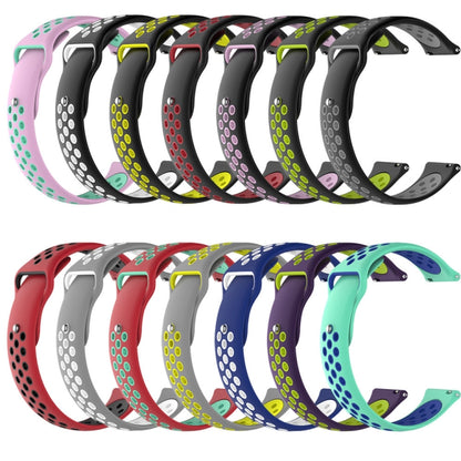 Double Color Watch Band for Galaxy S3 Ticwatch Pro(Purple + Mint Green) by buy2fix