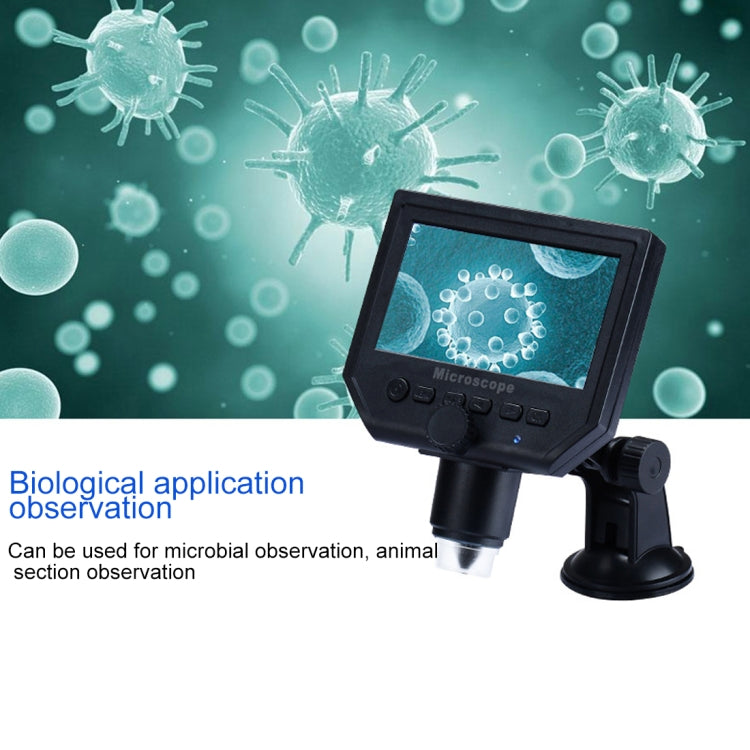 G600 600X 3.6MP 4.3 inch HD LCD Display USB Charging Portable Digital Microscope with LED Light, Support Micro SD Card(64GB Max), US Plug, AC 100-240V - Consumer Electronics by buy2fix | Online Shopping UK | buy2fix