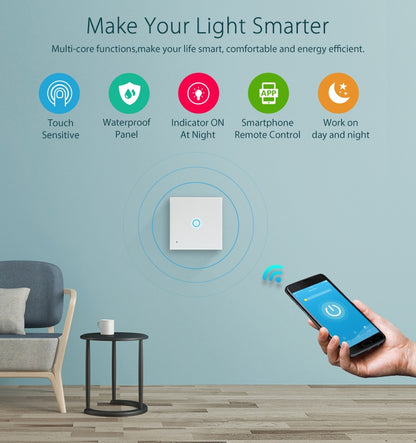 NEO NAS-SC01W Wireless WiFi EU Smart Light Control Switch 1Gang by NEO