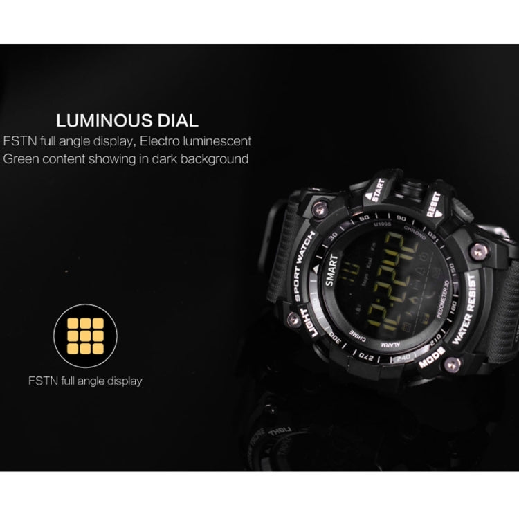 EX16 1.12 Inch FSTN LCD Full Angle Screen Display Sport Smart Watch, IP67 Waterproof, Support Pedometer / Stopwatch / Alarm / Notification Remind / Call Notify / Camera Remote Control / Calories Burned, Compatible with Android and iOS Phones(Red) by buy2fix