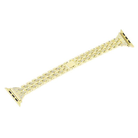 Colorful Diamond Stainless Steel Watch Band for Apple Watch Series 7 41mm / 6 & SE & 5 & 4 40mm / 3 & 2 & 1 38mm(Gold) by buy2fix