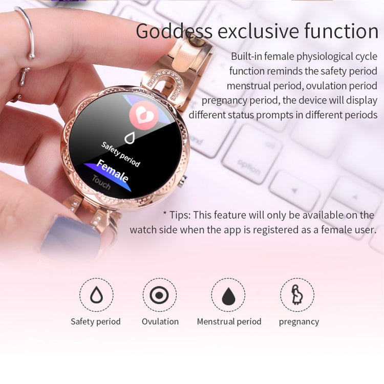 AK15 Fashion Smart Female Bracelet, 1.08 inch Color LCD Screen, IP67 Waterproof, Support Heart Rate Monitoring / Sleep Monitoring / Remote Photography (Rose Gold) - Smart Wear by buy2fix | Online Shopping UK | buy2fix