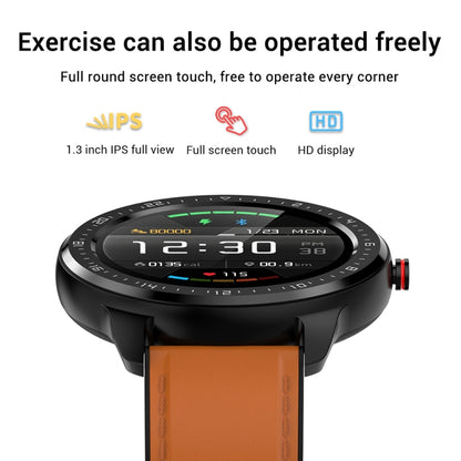 Z06 Fashion Smart Sports Watch, 1.3 inch Full Touch Screen, 5 Dials Change, IP67 Waterproof, Support Heart Rate / Blood Pressure Monitoring / Sleep Monitoring / Sedentary Reminder (Black Brown) - Smart Wear by buy2fix | Online Shopping UK | buy2fix