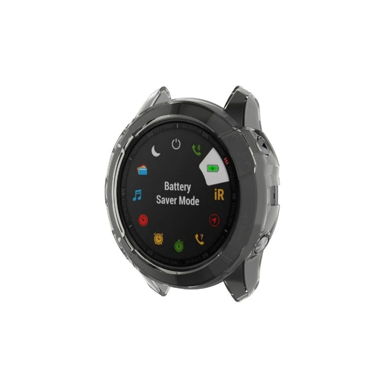 For Garmin Fenix 6X TPU Half Coverage Smart Watch Protevtice Case(Black) - Smart Wear by buy2fix | Online Shopping UK | buy2fix