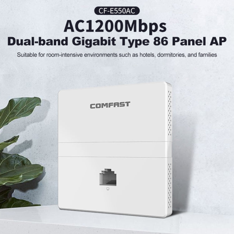 COMFAST CF-E550AC 1200Mbps Dual Band Indoor Wall WiFi AP - Wireless Routers by COMFAST | Online Shopping UK | buy2fix