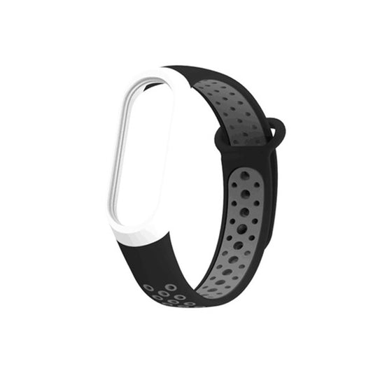 Colorful Silicone Wrist Strap Watch Band for Xiaomi Mi Band 3 & 4(Black Grey) by buy2fix