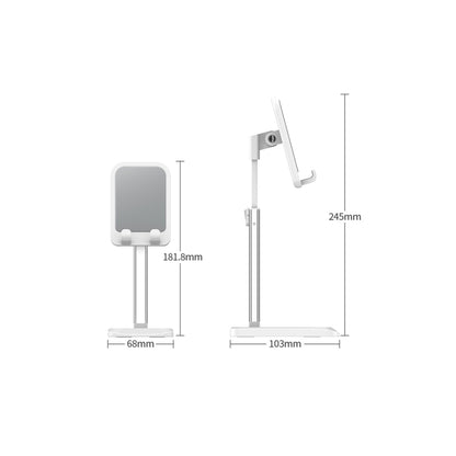 ROCK RPH0944 Adjustable Lifting 90 Degree Rotation ABS Stand Desktop Phone Tablet Holder(White) - Desktop Holder by ROCK | Online Shopping UK | buy2fix