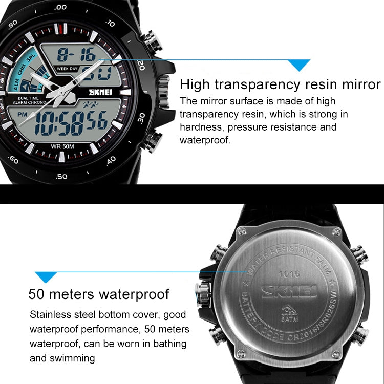 SKMEI 1016 Multifunctional Men Outdoor Sports Camouflage Noctilucent Waterproof Double Digital Watch (Orange) - Sport Watches by SKMEI | Online Shopping UK | buy2fix