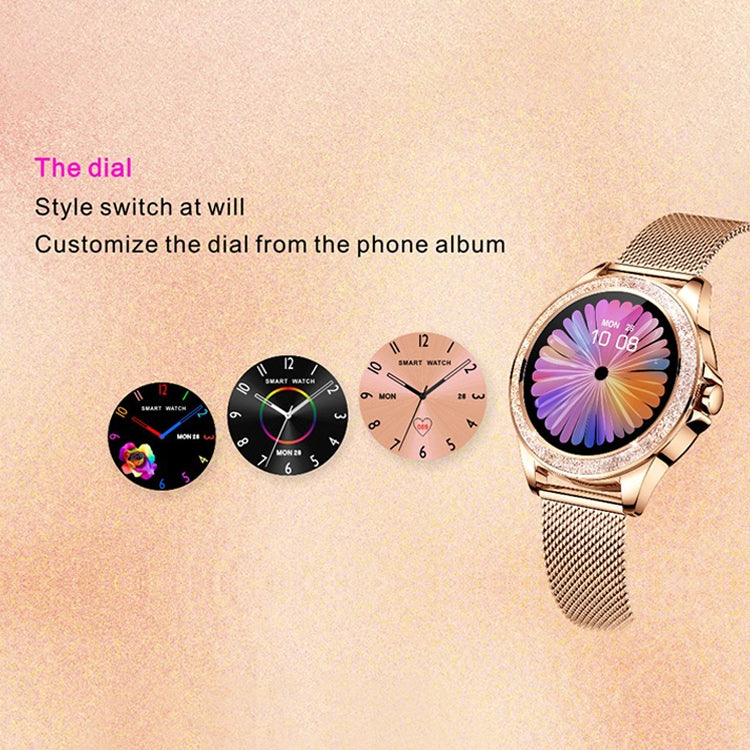 M6003 Stainless Steel Mesh Strap Fashion Smart Watch for Women, Support Heart Rate Monitoring & Pedometer & Sleep Monitoring & Calories(Rose Gold) - Smart Wear by buy2fix | Online Shopping UK | buy2fix