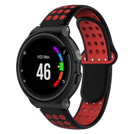 Double Colour Silicone Sport Watch Band for Garmin Forerunner 220 / Approach S5 / S20(Black Red)