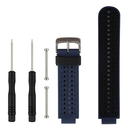 Two-colour Silicone Sport Watch Band for Garmin Forerunner 230 / 235 / 620 / 630 / 735XT(Black Blue) by buy2fix