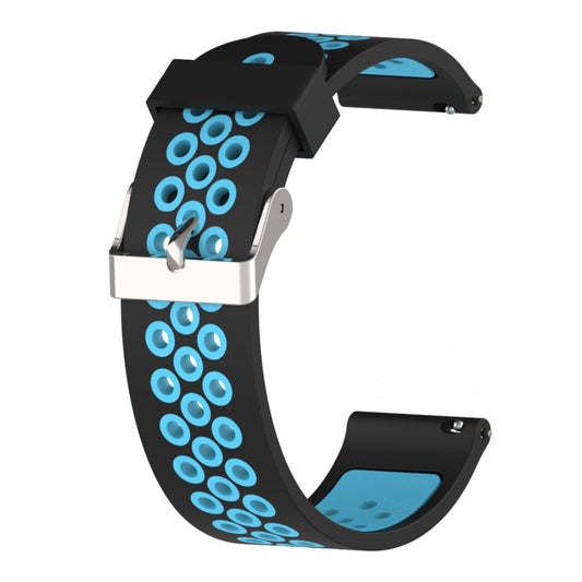 Double Colour Silicone Sport Watch Band for Xiaomi Huami Amazfit Bip Lite Version 20mm(Black Blue) by buy2fix
