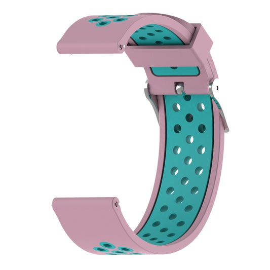 Double Colour Silicone Sport Watch Band for Xiaomi Huami Amazfit Bip Lite Version 22mm(Mint Green + Light Pink) by buy2fix