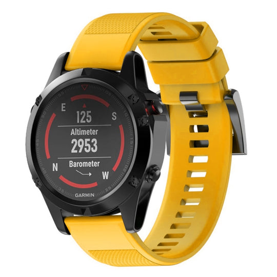 Quick Removable Silicone Watch Band for Fenix 5X 26mm(Yellow)