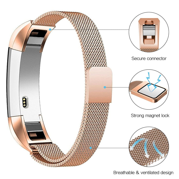 Stainless Steel Magnet Watch Band for FITBIT Alta,Size:Small,130-170mm(Light Purple) by buy2fix