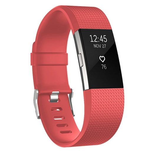 Square Pattern Adjustable Sport Watch Band for FITBIT Charge 2, Size: S, 10.5x8.5cm(Coral Red) by buy2fix