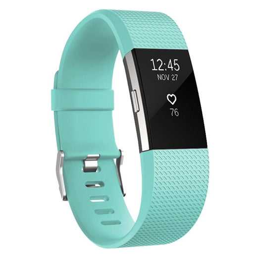 Square Pattern Adjustable Sport Watch Band for FITBIT Charge 2, Size: L, 12.5x8.5cm(Cyan) by buy2fix