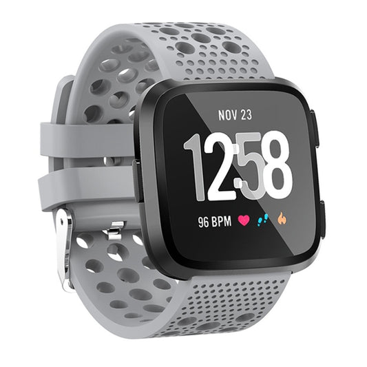 Smart Watch Venting Circle Hole Watch Band for Fitbit Versa(Grey) by buy2fix